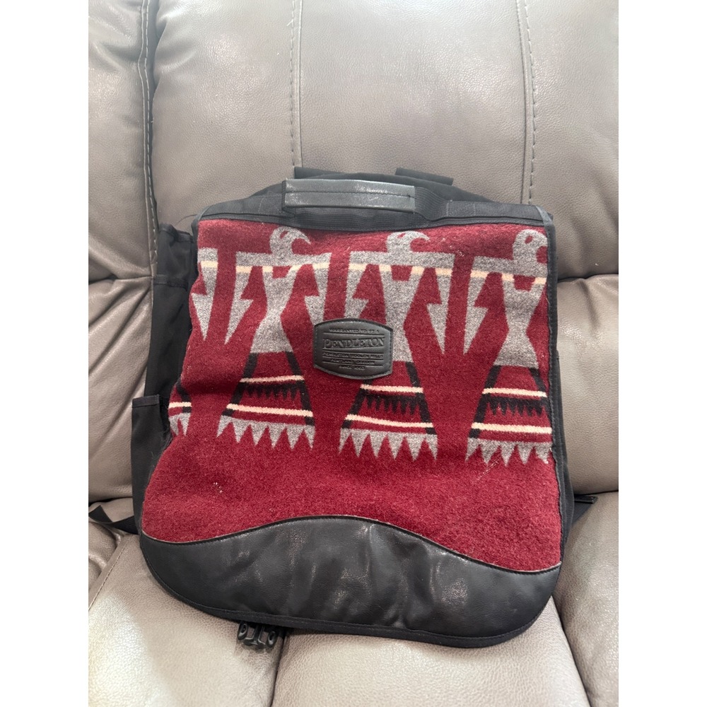 Pendleton Wool Thunderbird Backpack Red Black Geometric Canvas Rucksack